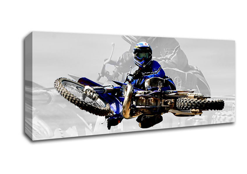 Picture of Motorcross Free Styler From Above Panoramic Canvas Wall Art