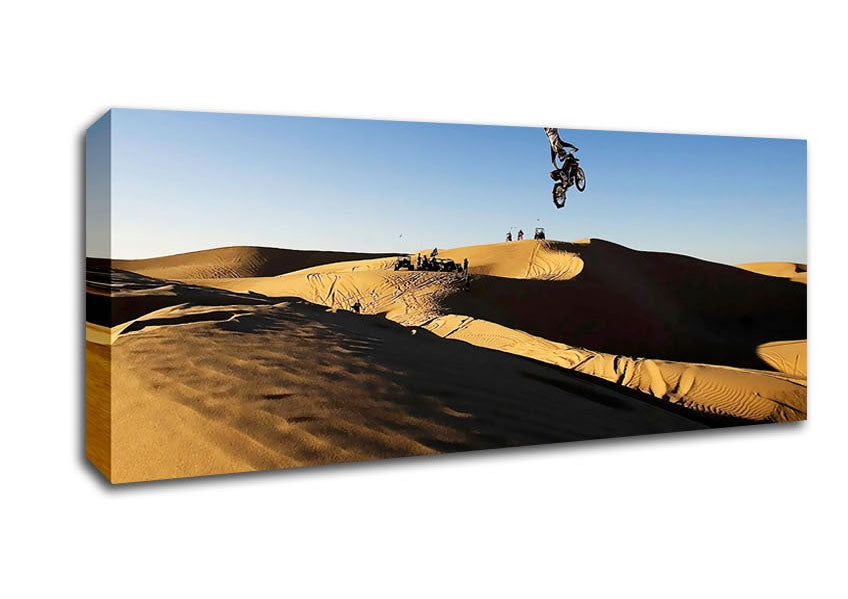 Picture of Motorcross Desert Race Jump Panoramic Canvas Wall Art