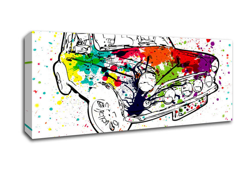 Picture of Mini Rainbow Paint Splat Panoramic Canvas Wall Art