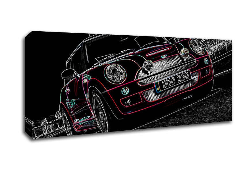 Picture of Mini Cooper Track Day Panoramic Canvas Wall Art