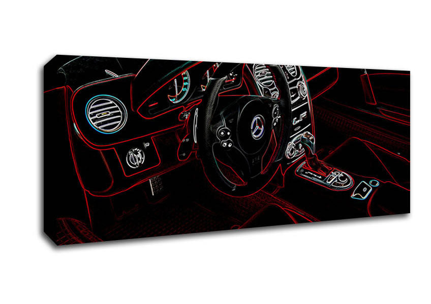 Picture of Mercedes Interior Psychedelic Panoramic Canvas Wall Art