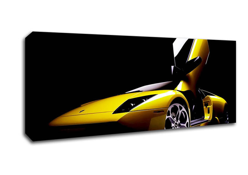 Picture of Lamborghini Doors Yellow Panoramic Canvas Wall Art