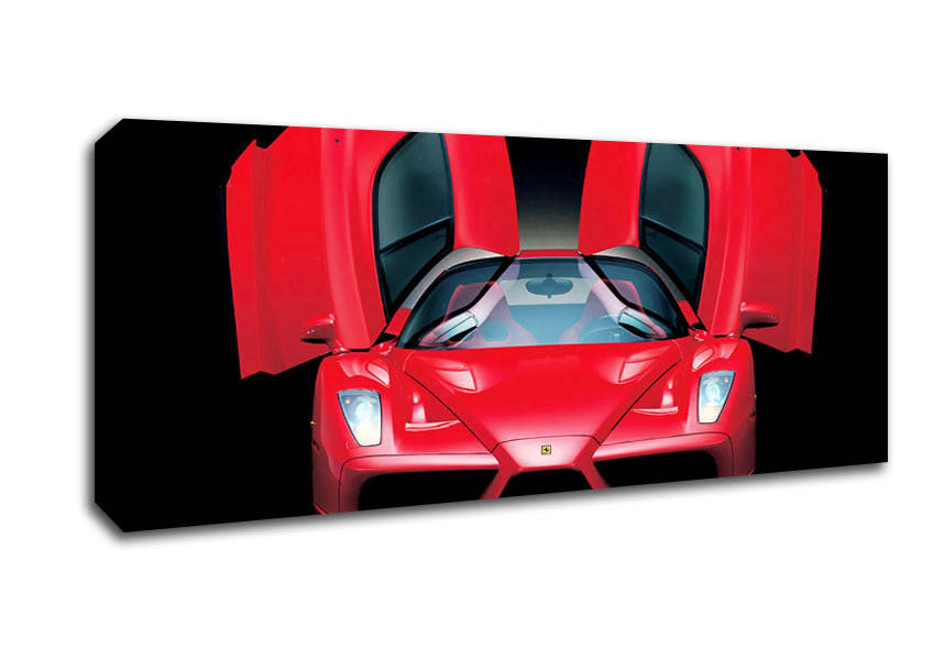 Picture of Lamborghini Bat Winged Doors Red Panoramic Canvas Wall Art