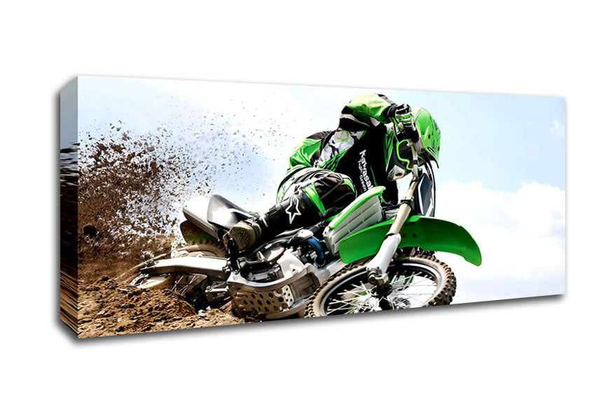 Picture of Kawasaki Motocross Panoramic Canvas Wall Art