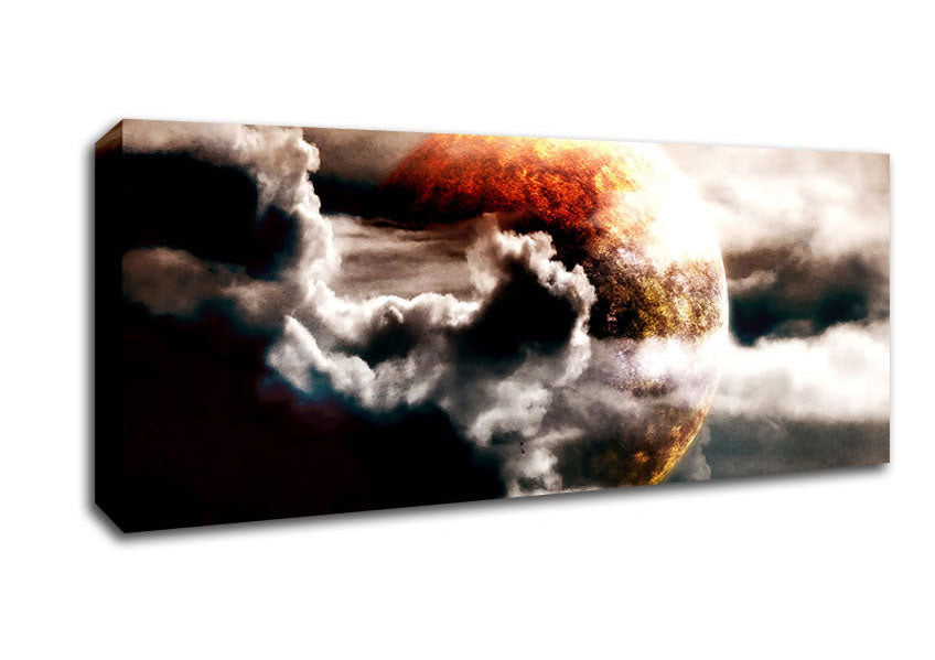 Picture of Planet In The Clouds Panoramic Canvas Wall Art