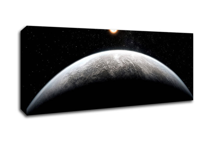Picture of Planet In The Dark Panoramic Canvas Wall Art