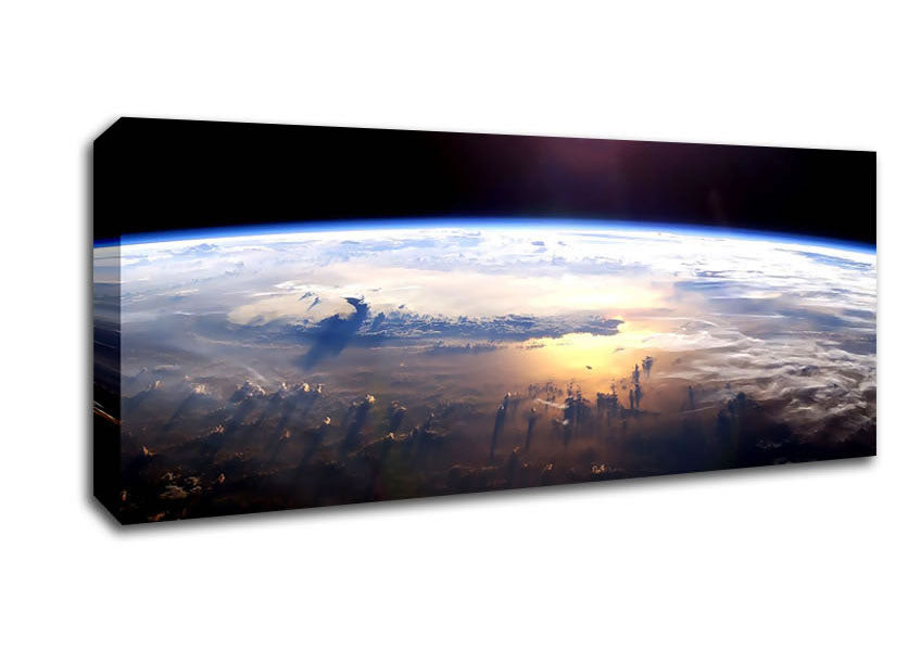 Picture of Pacific Ocean From Space Panoramic Canvas Wall Art