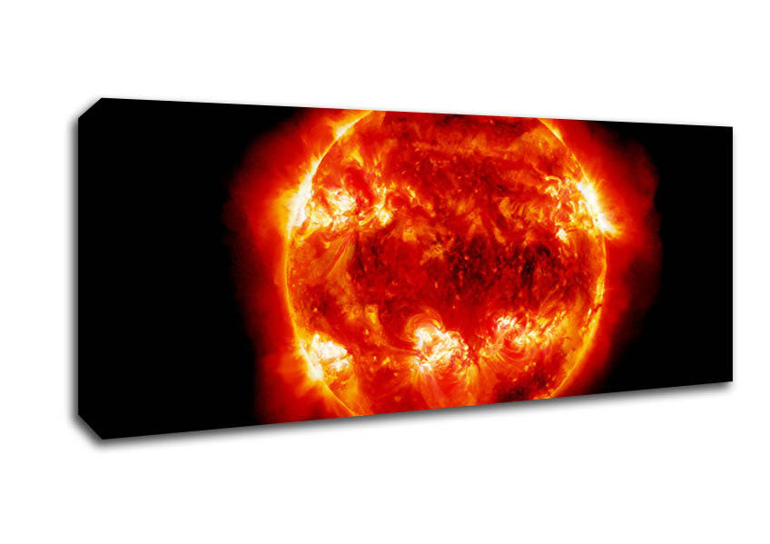 Picture of Red Sun Fire Glow Panoramic Canvas Wall Art
