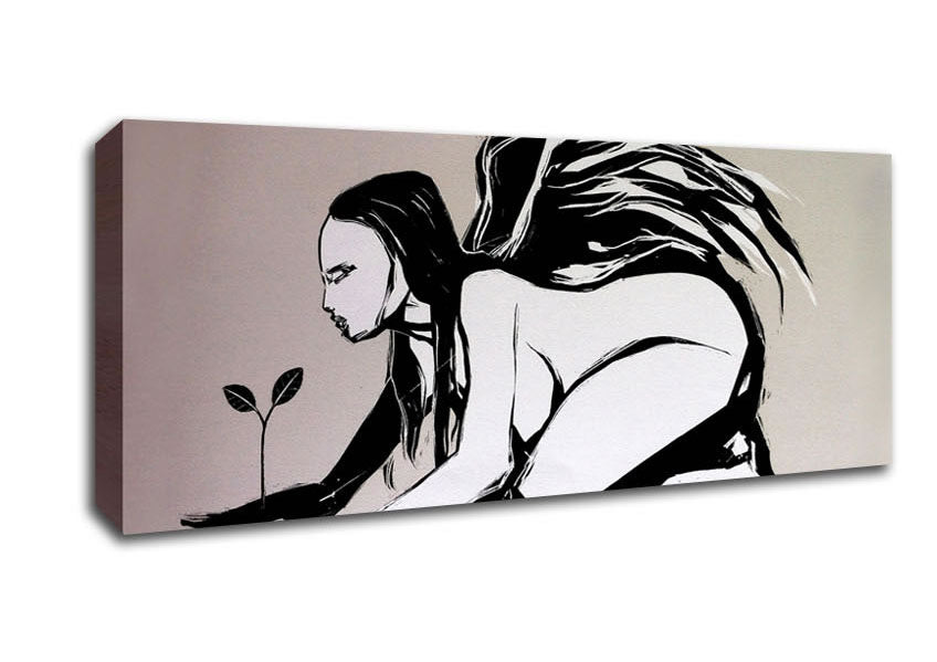Picture of Angel Flower Grow Panoramic Canvas Wall Art