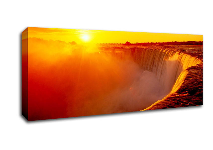 Picture of Sunsets Over Niagara Falls Panoramic Canvas Wall Art