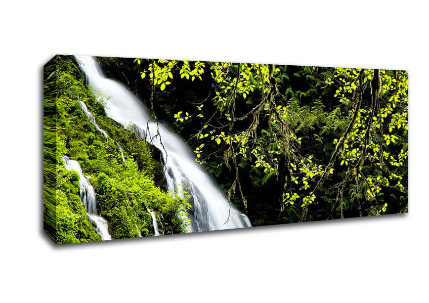 Picture of Mountain Waterfall Panoramic Canvas Wall Art