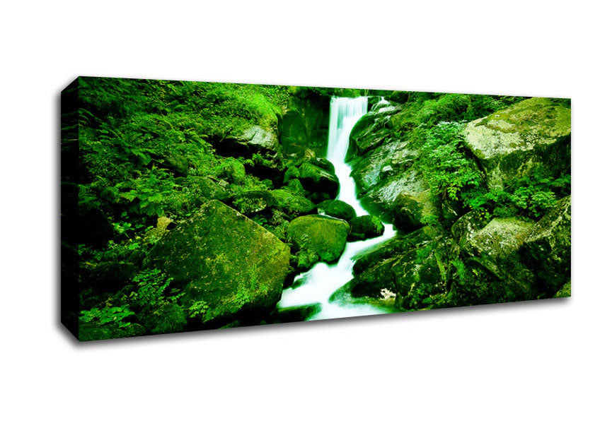 Picture of The Rocks In The Forest Stream Panoramic Canvas Wall Art