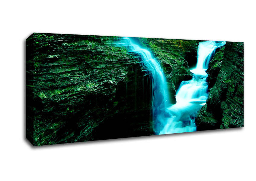 Picture of The Rock Formation Waterfall Panoramic Canvas Wall Art