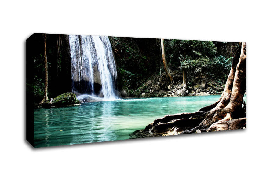 Picture of Paradise Waterfall Panoramic Canvas Wall Art