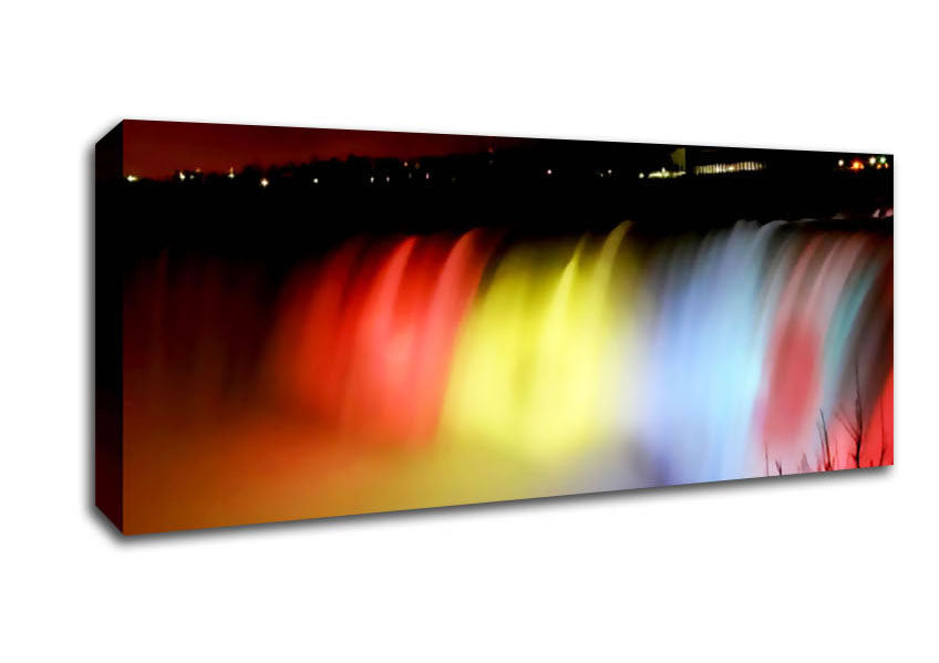 Picture of Niagara Falls Night Rainbow Panoramic Canvas Wall Art