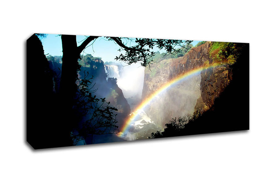 Picture of Rainbow Waterfall Panoramic Canvas Wall Art