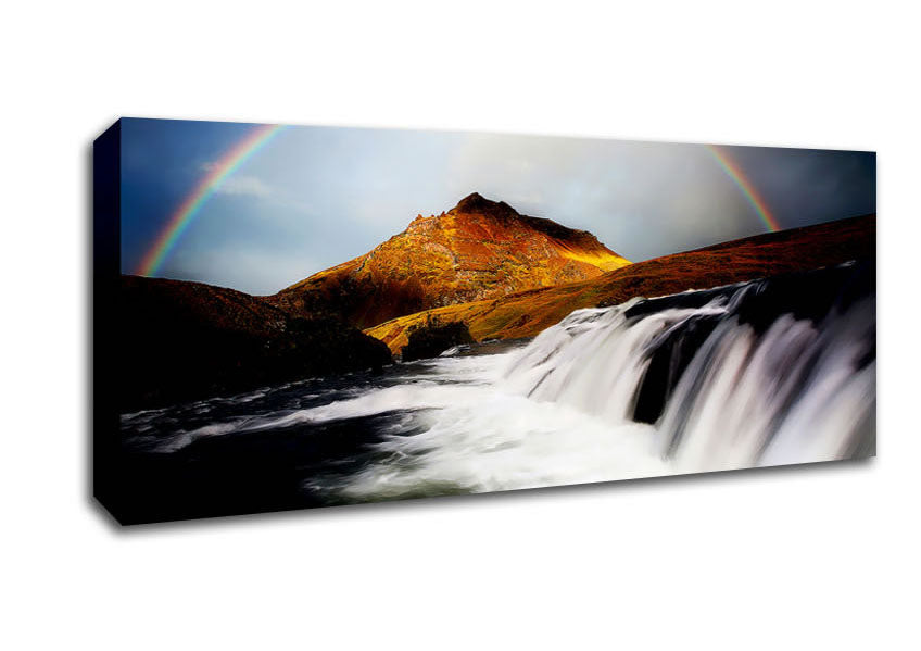 Picture of Rainbow Mountain Falls Panoramic Canvas Wall Art