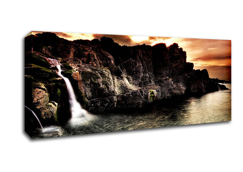Picture of The Cliffs Into The Sea Panoramic Canvas Wall Art