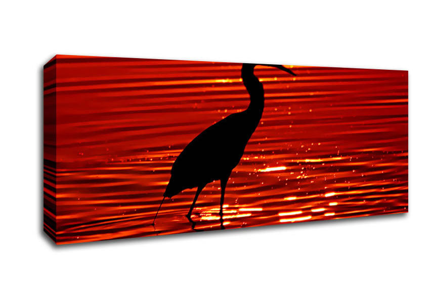 Picture of River Bird Panoramic Canvas Wall Art