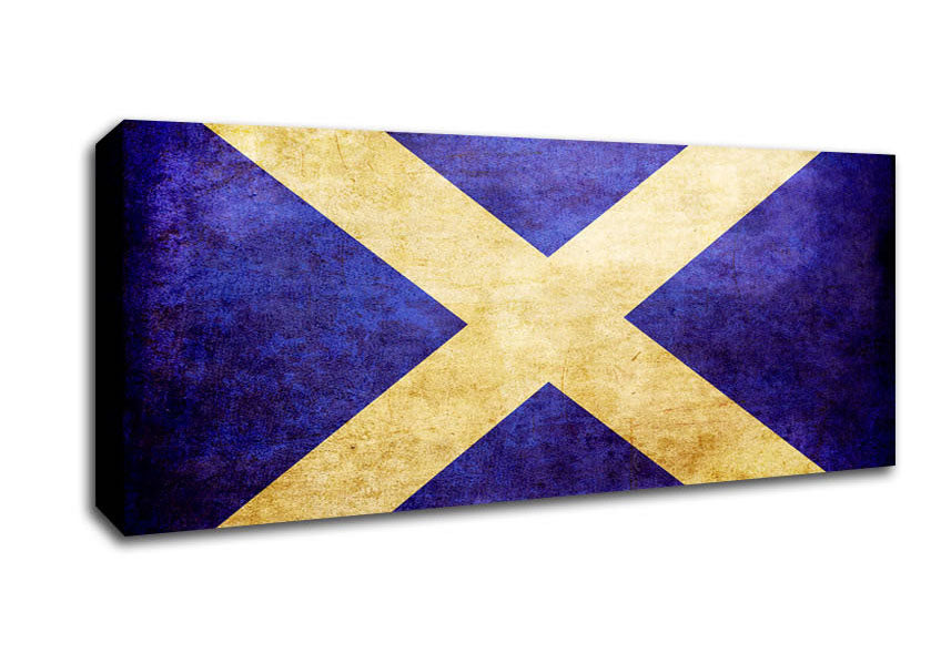 Picture of Scottish Grunge Flag Panoramic Canvas Wall Art