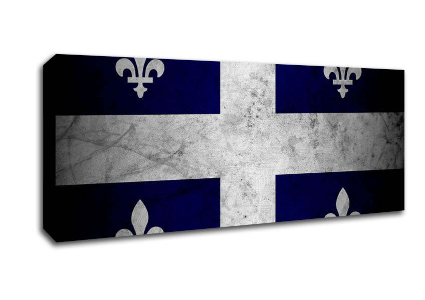 Picture of Quebec Grunge Flag Panoramic Canvas Wall Art