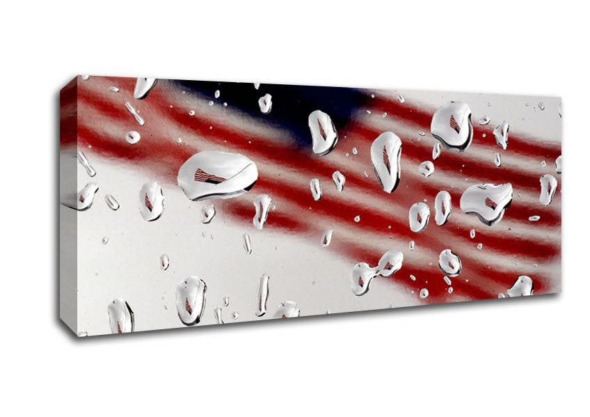 Picture of American Flag Droplet Panoramic Canvas Wall Art
