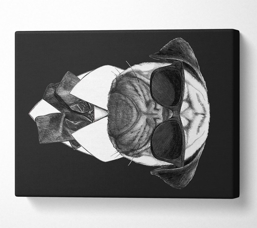  A Canvas Print of Mafia Pug Dog Canvas Wall Art