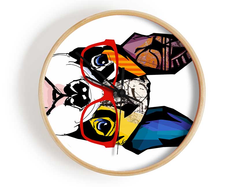 Popart French Bulldog Pooch Clock - Wallart-Direct UK