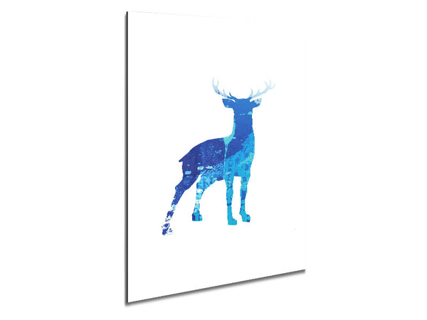 Blue Stag Metal Print