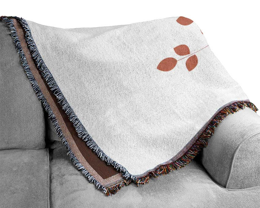 Pink Bird Leaves Woven Blanket