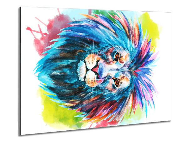 Blue Mained Lion Metal Print