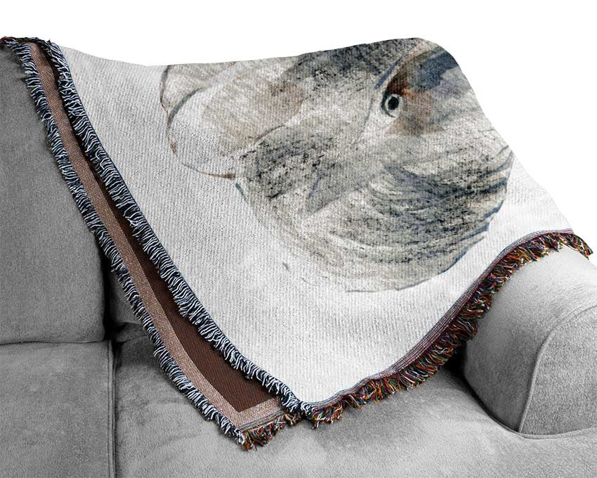 Elephant Drawing Woven Blanket
