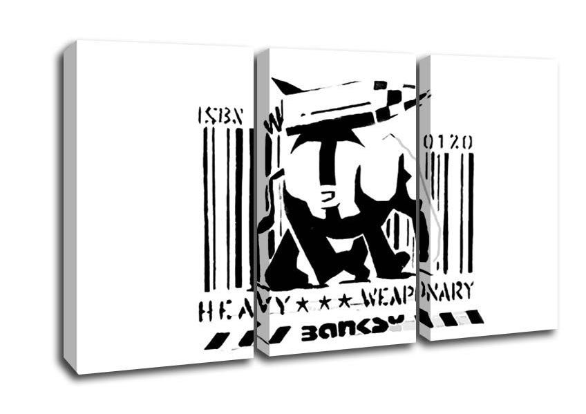 Picture of Heavy Weaponary White 3 Panel Canvas Wall Art