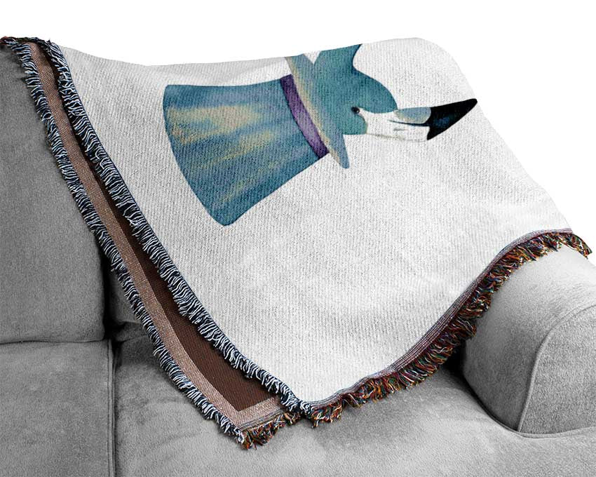 Flamingo Top Hat Woven Blanket