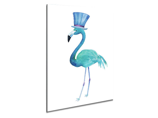 Flamingo Top Hat Metal Print