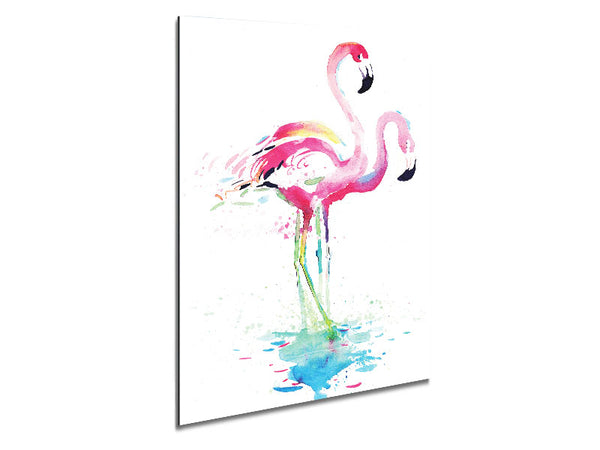 Flamingo Watercolour Metal Print