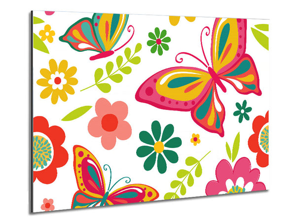 Hippy Butterflies Metal Print