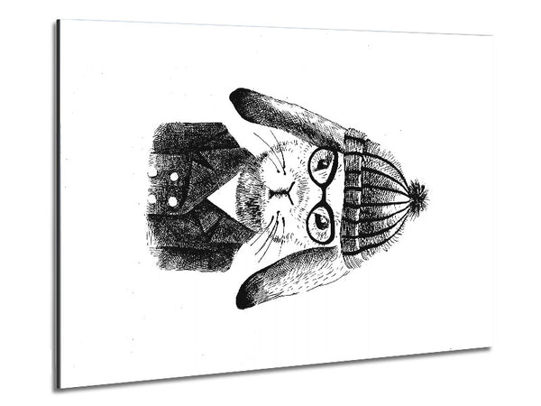 Clever Bunny Metal Print