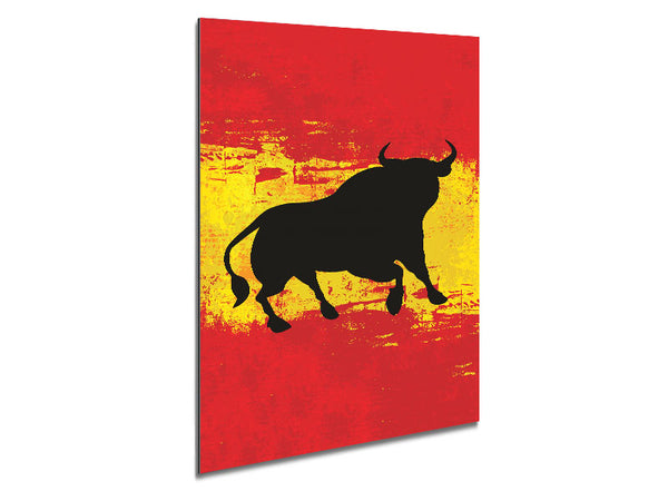 Spanish Bull Flag Metal Print