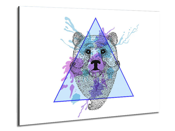 Bear Mustache Metal Print
