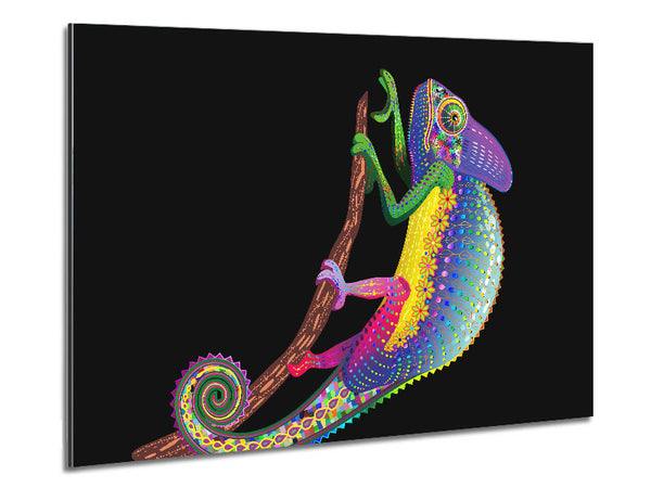 Chameleon Rainbow Metal Print