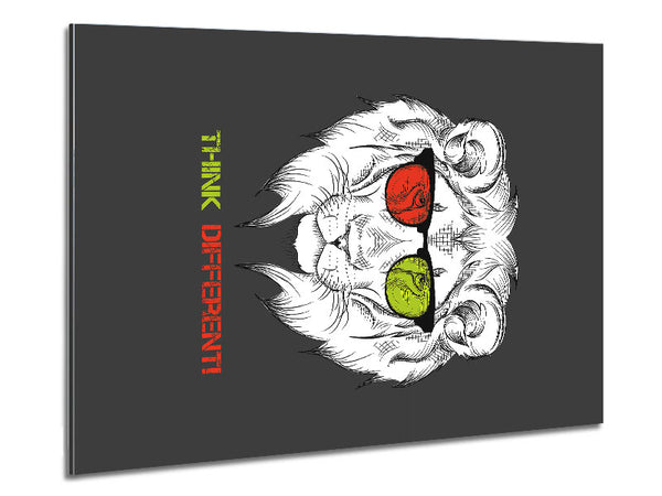 Cool Lion Glasses Metal Print