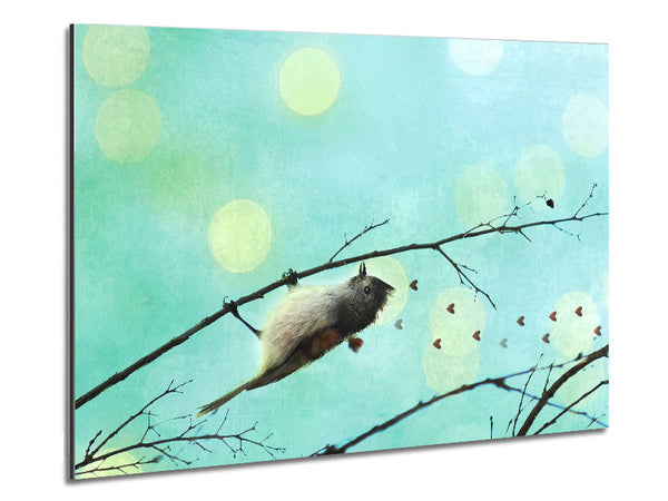 Bird Love Hearts Metal Print