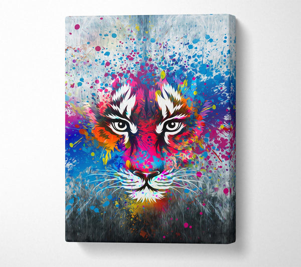  A Canvas Print of Rainbow Tiger Face Canvas Wall Art