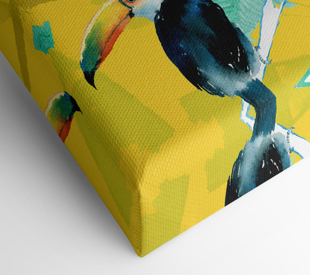  A Canvas Print of Toucan Palm Leaves Canvas Wall Art