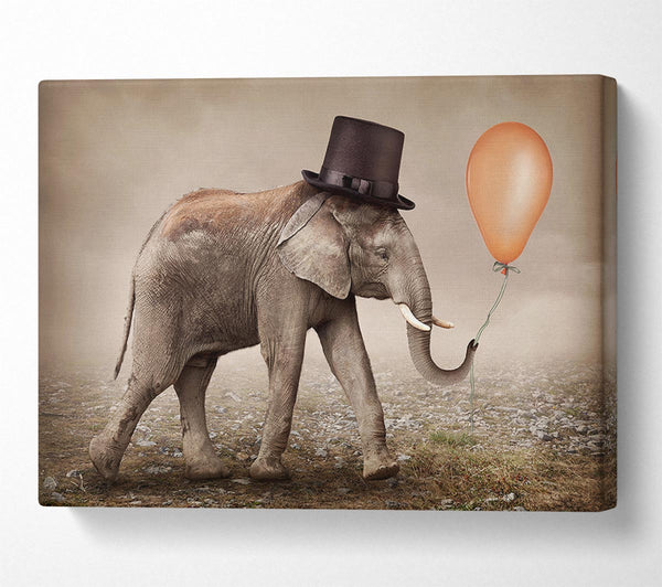  A Canvas Print of Top Hat Elephant Canvas Print