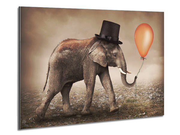 Top Hat Elephant Metal Print