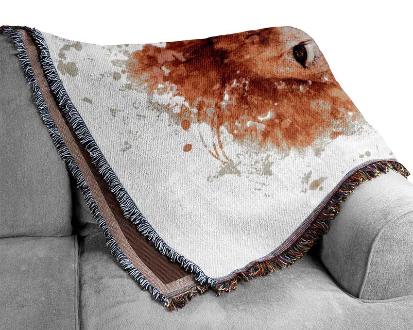 Red Lion Roar Woven Blanket
