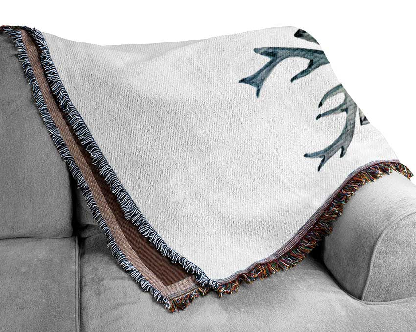 Female Deer Resting Woven Blanket