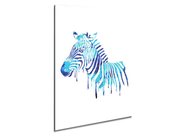 Blue Zebra Metal Print